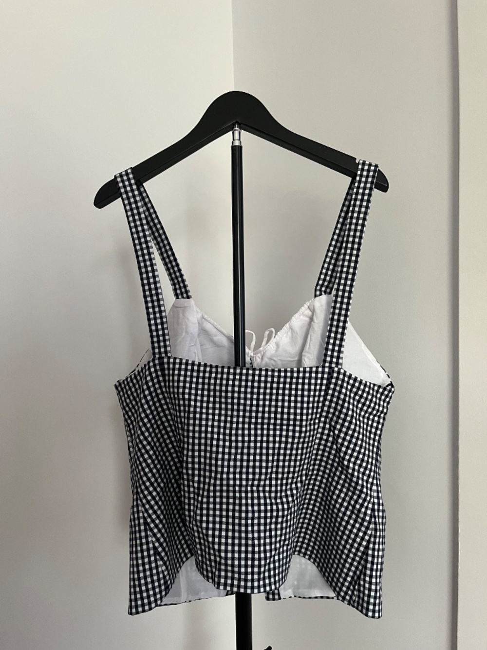 Country western bustier top in navy gingham - Zara XXL NWT - Picture 6 of 7